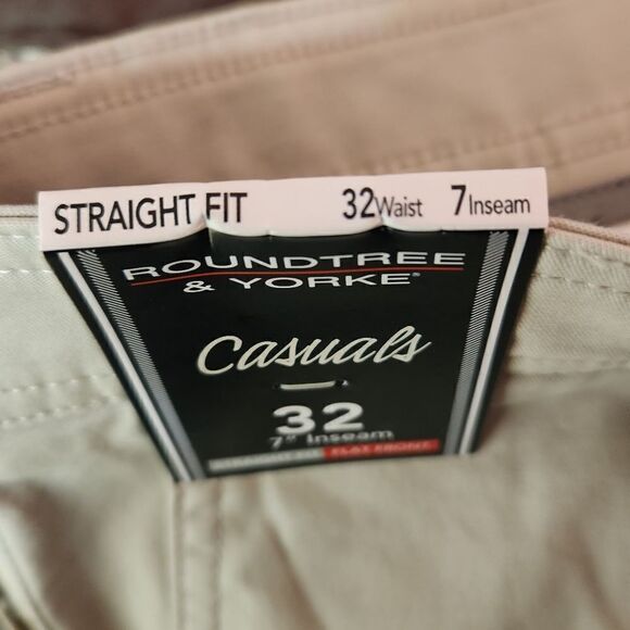 Roundtree & Yorke Mens Casual Straight Fit Flat Front Stretch Shorts Size 32 - Picture 6 of 6